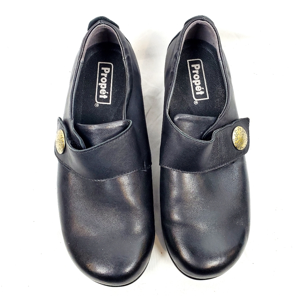 Propet Autumn Black Leather Wide Width Slip On Loafer‎ - Picture 2 of 8